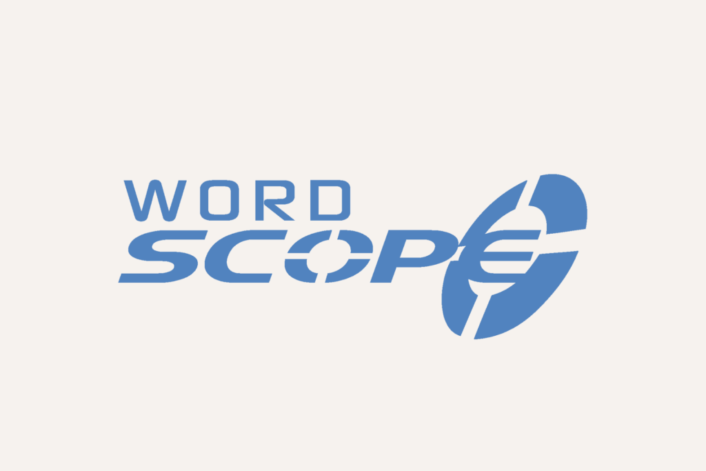 Logo de Wordscope en un fondo claro